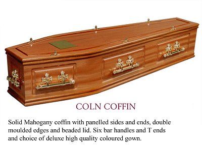 Coln solid mahogany coffin